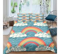 Cartoon whimsical Funda Edredon Microfibra 3 Piezas Compuesto Impresión 3D Cierre de Dibujo Animado whimsical Funda de Edredón Funda de Almohada a Juego Lavables for Ancianos Single（135x200cm）