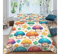 Cartoon whimsical Funda Edredon Microfibra 3 Piezas Compuesto Impresión 3D Cierre de Dibujo Animado whimsical Funda de Edredón Funda de Almohada a Juego Lavables Transpirable for niña （135x200cm）