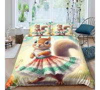Cartoon Whimsical Funda Edredon Microfibra Juego de Ropa de Cama de 3 Piezas Impresión 3D Cierre de Dibujo Animado Whimsical Funda de Edredón Funda de Almohada a Juego for Adultos King（220x240cm）
