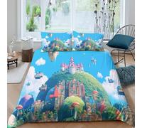 Cartoon whimsical style Funda de Edredón 3 Piezas Compuesto Impresión 3D Cierre de Dibujo Animado whimsical estilo Funda Edredon Fundas de Almohada Suave for niños y niñas Super king（260x220cm）