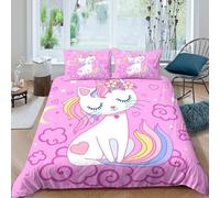 Cartoon whimsical style Funda de Edredón Microfibra 3 Piezas Compuesto Impresión 3D Cierre de Dibujo Animado whimsical estilo Funda Edredon Fundas de Almohada Suave for jóvenes Single（135x200cm）