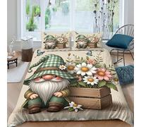 Cartoon whimsical style Funda de Edredón Microfibra Suave 3 Piezas Estampado 3D Dibujo Animado whimsical estilo Funda Edredon con Funda de Almohada a Juego Transpirable for niños Double（200x200cm）