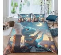 Cartoon whimsical style Funda Edredon 3 Piezas Compuesto Impresión 3D Cierre de Dibujo Animado whimsical estilo Funda de Edredón Funda de Almohada a Juego Lavables Transpirable for niña （140x200cm）