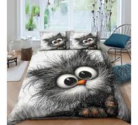 Cartoon Whimsical Style Funda Edredon Juego de Ropa de Cama de 3 Piezas Impresión 3D Cierre de Dibujo Animado Whimsical Estilo Funda de Edredón Funda de Almohada a Juego for Ancianos King（220x240cm）