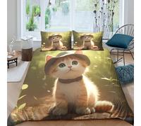 Cartoon Whimsical Style Funda Edredon Juego de Ropa de Cama de 3 Piezas Impresión 3D Cierre de Dibujo Animado Whimsical Estilo Funda de Edredón Funda de Almohada a Juego for niña （140x200cm）