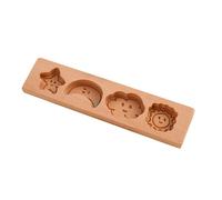 Cartoon Wooden Cookie Mold and Cutter Stamp Set, Durable Engraved Mould for Making Fondant, Chocolate, Pastry, Decorative Cakes for Birthdays, Weddings, Home Bakers, Cooking Classes