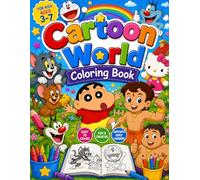Cartoon World Coloring Book: Fun & Easy Cartoon Coloring Pages for Boys & Girls | Cute Animals, Funny Characters, Simple Designs & Creative Screen-Free Activities for Preschoolers and Young Kids