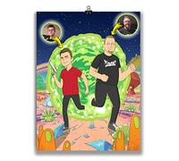 cartoonfy Dibujo Personalizado de RICK and MORTY. Regalo Original y Divertido. Envía Tus Fotos! Retrato Hecho Mano. Recíbelo como Cuadro, Lienzo, Póster o Solo en Digital.