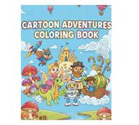Cartoons Adventure Coloring Book: Magical cartoon adventures coloring journey