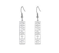 Cartouche - Pendientes colgantes para mujer, diseño de ojo de Horus/Ankh, con nombre personalizado, jeroglífico, amuleto egipcio antiguo, regalo de joyería, Acero inoxidable