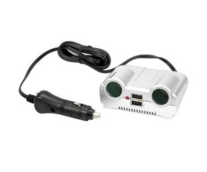 Cartrend 80221 Toma de corriente doble 12 Voltios con puerto USB