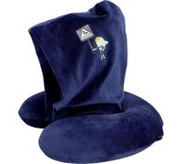 CARTREND Almohada Cervical Hero con Agradable Relleno de Espuma viscoelástica, diseño Multicolor para niños, Funda extraíble, con Capucha, 1 Unidad, Color Azul