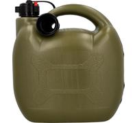 cartrend Bidón de combustible de plástico, con certificado UN, incluye boquilla flexible, tapón de rosca y rotulador para diésel, gasolina, aceite, E10, verde, 5 litros