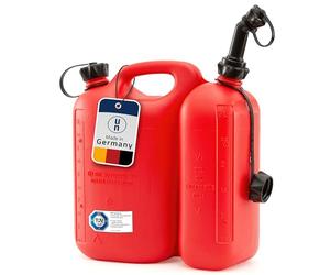 Cartrend Bidón doble ECO 5,5+3 L, PEAD Rojo, homologación UN, accesorios negros