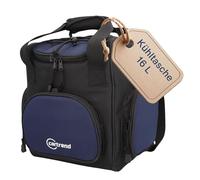 Cartrend Bolsa térmica de 16 L con Cable de conexión de Coche de 12 V, 1,50 m de Largo, Correa de Hombro Ajustable, 3 Bolsillos Delanteros y Laterales con Cremallera, Revestimiento Interior de fácil