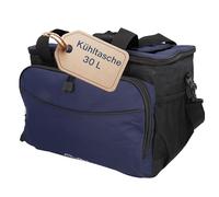 Cartrend Bolsa térmica de 30 L con cable de conexión de coche de 12 V de 1,50 m de largo, correa de hombro ajustable, bolsillo frontal grande con cremallera y 2 redes laterales, revestimiento interior