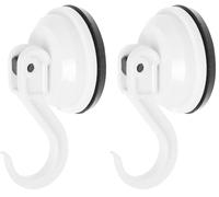 Cartrend Caravan 10198 - Ganchos con Ventosa (4 kg, 2 Unidades), Color Blanco (Paquete de 2)