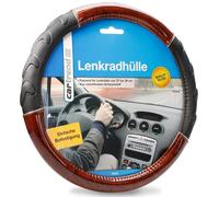 Cartrend Funda Volante Universal Madera Look Negro Cubierta Antideslizante