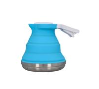 cartrend Hervidor de agua plegable para caravana, 1,5 litros de capacidad, plegable para ahorrar espacio, silicona, base de acero inoxidable, ideal para caravanas, viajes, 1 unidad, color azul