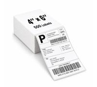 Cartridgeify Etiquetas de envío térmico directo Fanfold de 4 x 6, 500/pila | Grado comercial, sin BPA ni BPS, adhesivo permanente, sin atascos, compatible con Zebra, Rollo, MUNBYN, Nelko, Phomemo y más