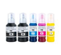 Cartridgeify Pack de 5 cartuchos de tinta compatibles con Epson 113, para Ecotank ET-16150 ET-5100 ET-5150 ET-5150 ET-5160 ET-5170 ET-16600 ET-16650 ET-5800 ET-5800