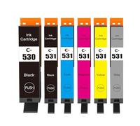 Cartridgeify PGI-530 CLI-531 XXL Cartuchos de impresora compatibles con Canon 530 531 XXL (6 unidades, 1 negro, 1 cian, 1 magenta, 1 amarillo, 1 gris, 1 PGBK), para PIXMA TS8750, TS8751