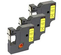 Cartridges Kingdom 3 Cintas de Etiquetas compatibles con Dymo D1 45018 (12mm x 7m) Negro sobre Amarillo