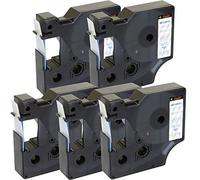 Cartridges Kingdom 5 Cintas de Etiquetas compatibles con Dymo D1 45011 (12mm x 7m) Azul sobre Transparente