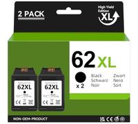 CARTRIGO 62XL Cartucho de Tinta Negro (2-Pack) - Alta Capacidad Compatible con HP 62 XL | para HP Envy 5540, 5542, 5640, OfficeJet 5740 | Reemplazo para HP 62/62XL | 660 Páginas por Cartucho