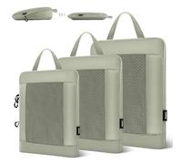 Carttiya Organizador Maleta Viaje Compresión, Impermeable Expandibles Ultraligero Packing Cubes, Organizador Mochila Viaje, Compression Bolsas Organizadoras Maleta Equipaje (3 Piezas, Gris Claro)