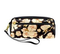 Cartuchera de Piel Sintética con Diseño de Flor de Cerezo, Estilo Japonés, con Cremallera, para Niños y Niñas, Suministros Escolares y de Oficina