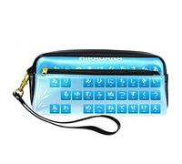 Cartuchera Estuche Escolar Niña, Letras Japonesas Hiragana Azul, Bolsa Piel Sintética Cremallera, Suministros Escolares Oficina