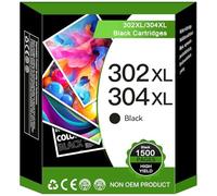 Cartucho 302XL/304XL, Negro, Alta Capacidad, para HP 302XL/304XL, Compatible con impresoras DeskJet 1110, 2130, 2620, 3630, 3720, 3730, OfficeJet 3830, 4650, 5220, 5230, Envy 4520, 5020, 5032