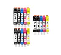 Cartucho 364XL con Chip, Compatible con HP | Set de tinta de tinte en negro, cian, magenta, amarillo y negro foto para uso doméstico(3 SET 15PCS)