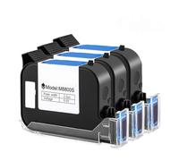 Cartucho Compatible para Impresora de inyección de Tinta portátil en línea 1/2/3/5PC 12,7mm Tinta solvente Impermeable de Secado rápido Negro(3PC-Black)