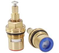 Cartucho de cerámica para grifo de 1/2 pulgadas, 20 dientes, 53 mm de altura, válvula de latón de repuesto, cuarto de giro a izquierda y derecha, para bañera y lavabo, juego de reparación con (3)