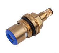 Cartucho de cerámica para grifo de 1/2 pulgadas, 20 dientes, 53 mm de altura, válvula de latón de repuesto, cuarto de giro a izquierda y derecha, para bañera y lavabo, juego de reparación con (2)