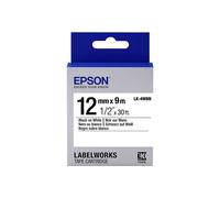 Cartucho de cinta Epson LabelWorks Standard LK (reemplaza a LC) de ~1/2"" negro sobre blanco (LK-4WBN) para impresoras de etiquetas LabelWorks LW-