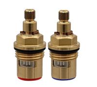 Cartucho de disco cerámico de latón, Cartucho de repuesto for grifo mezclador cuarto vuelta, multicolor, paquete 2(Red+blue)