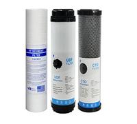 Cartucho de filtro de agua de 10 pulgadas, filtro de agua CTO/UDF/PP, accesorios de de filtro de agua completo de carbón activo Para fregadero de ósmosis inversa potable(Bianco)