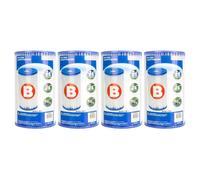 Cartucho de filtro de repuesto Intex Easy Set tipo B para piscinas elevadas al aire libre con papel Dacron para una filtraci?n ?ptima (paquete de 4)