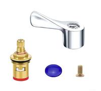 Cartucho de grifo de latón y cerámica de repuesto con manijas de palanca de metal de aleación de zinc, válvula de cuarto de vuelta para grifo de baño y fregadero de cocina (señal de agua fría)