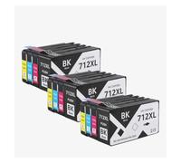 Cartucho de impresión de inyección de Tinta 712 XL 712XL 711 3ED71A 3ED67A, Compatible con HP 712 DesignJet T210, T230, T250, T650 impresoras(712XL 3SET)