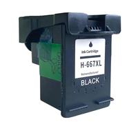 Cartucho de inyección de Tinta remanufacturado 667XL Negro y Color Compatible con Varias impresoras(1PC Black)
