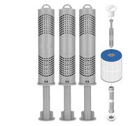 Cartucho de iones de plata para bañera de hidromasaje, cartucho de sal de aguas termales, herramienta natural resistente al calor para amigos de agua dulce, familia, interiores y exteriores, baños