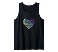 Cartucho de Notas Musicales de corazón Camiseta sin Mangas