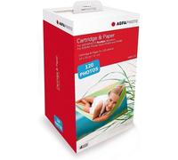 AgfaPhoto AGFA Photo - Cartucho y Papel, 40 Fotos, Formato 10 x 15 cm, AMOC, Compatible con AGFA Photo Realipix Moments y Kodak PD450, PD480 y PD450WIFI 120, Color Blanco