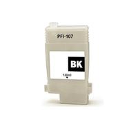 Cartucho de Recarga de Tinta PFI-107 PFI107 de 130ML, Compatible con Plotter de Impresora Canon IPF670 IPF680 IPF685 IPF770 IPF780 IPF785 IPF-670 con Chip(BK)