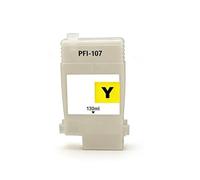 Cartucho de Recarga de Tinta PFI-107 PFI107 de 130ML, Compatible con Plotter de Impresora Canon IPF670 IPF680 IPF685 IPF770 IPF780 IPF785 IPF-670 con Chip(Y)