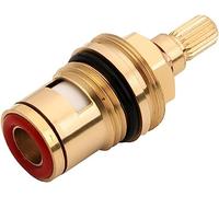 cartucho de repuesto para grifo Cartucho de grifo mezclador de 1/2", 20 ranuras, cuarto de vuelta, latón, cerámica, rojo o azul(Rood)